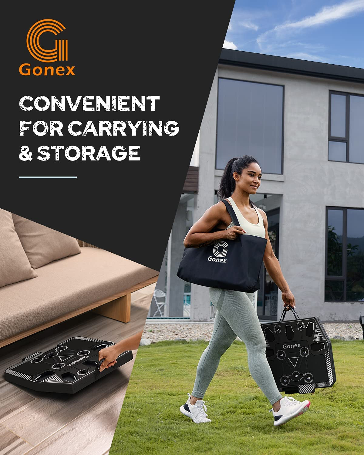 Gonex Portable Home Gym System with 14 Accessories for Comprehensive Full Body Workouts, Including Ab Roller Wheel, Elastic Resistance Bands, Push-Up Stand, and Post Landmine Sleeve