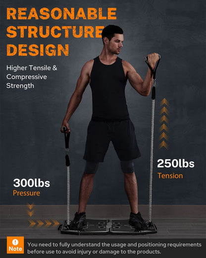 Gonex Portable Home Gym System with 14 Accessories for Comprehensive Full Body Workouts, Including Ab Roller Wheel, Elastic Resistance Bands, Push-Up Stand, and Post Landmine Sleeve